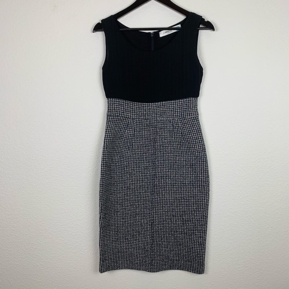 Anthropologie Sparrow Colorblock Houndstooth Merino Wool Sheath Dress – Size Sm - Picture 3 of 5